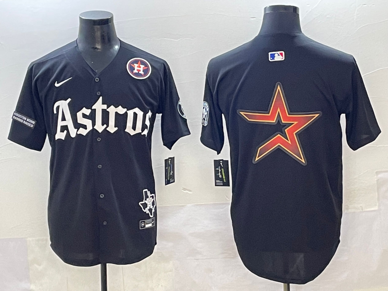 Men Houston Astros blank black MLB Nike 2025 jersey 09->houston astros->MLB Jersey